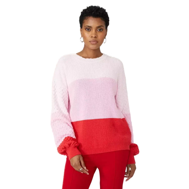 Pink - Front - Principles Womens-Ladies Colour Block Textured Sweater