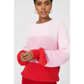 Pink - Side - Principles Womens-Ladies Colour Block Textured Sweater