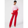 Pink - Pack Shot - Principles Womens-Ladies Colour Block Textured Sweater
