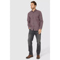 Wine - Pack Shot - Mantaray Mens Mini Grid Check Brushed Shirt