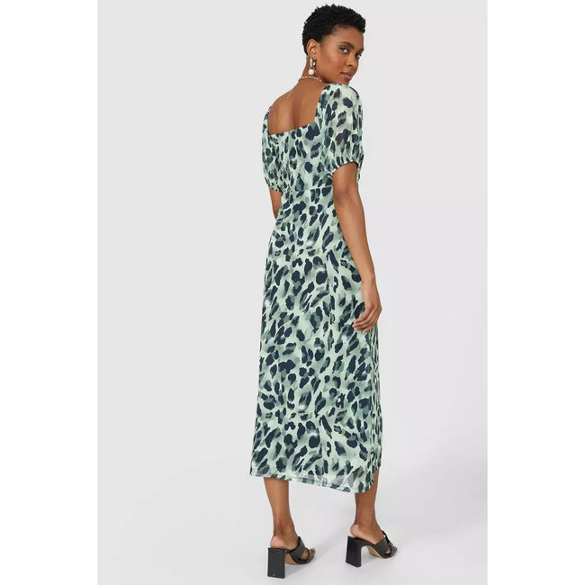 Green - Back - Principles Womens-Ladies Printed Midi Dress