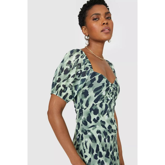 Green - Side - Principles Womens-Ladies Printed Midi Dress