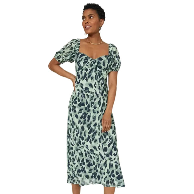 Green - Front - Principles Womens-Ladies Printed Midi Dress