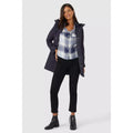 Navy - Lifestyle - Maine Womens-Ladies Checked Collared Roll Sleeve Shirt