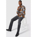 Dark Grey - Side - Mantaray Mens Washed Straight Jeans