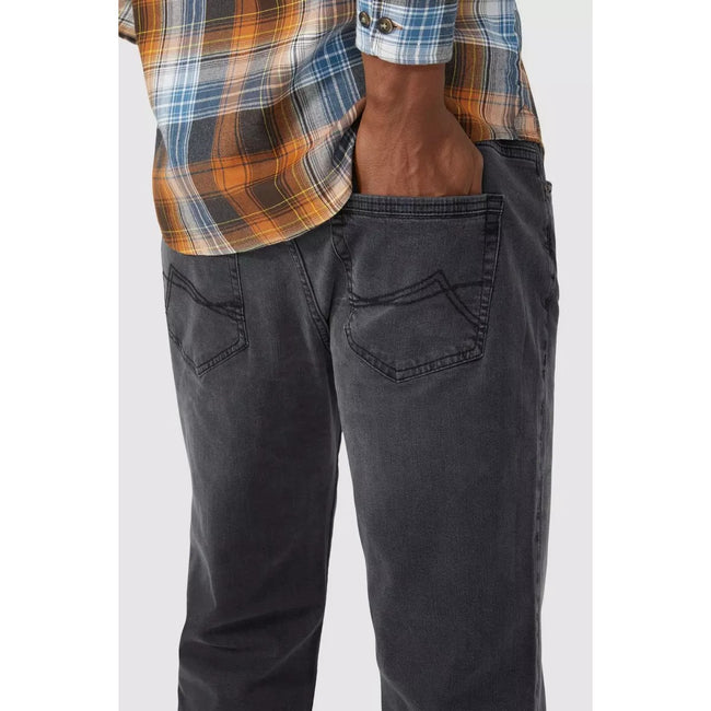 Dark Grey - Pack Shot - Mantaray Mens Washed Straight Jeans