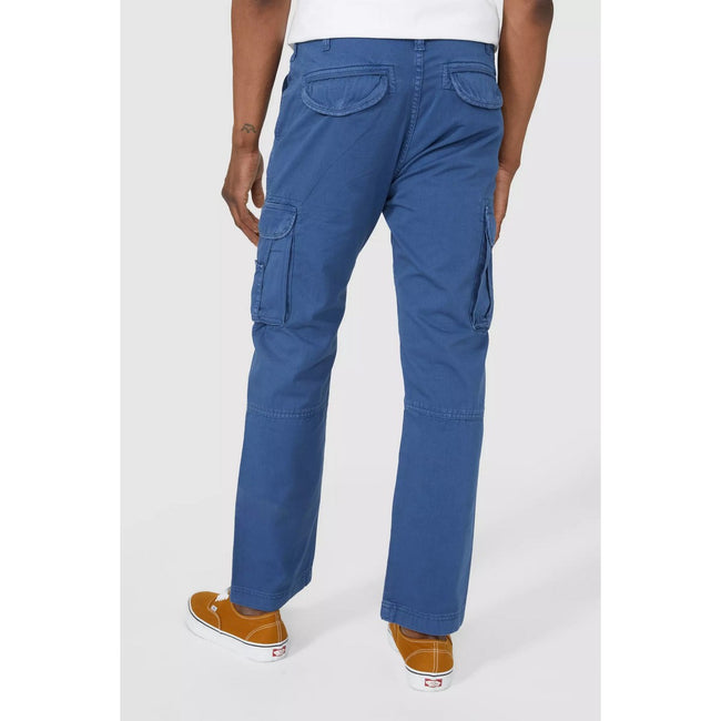 Mid Blue - Back - Mantaray Mens Plain Cargo Pants