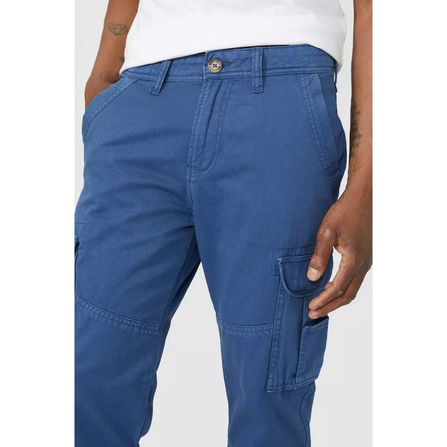 Mid Blue - Side - Mantaray Mens Plain Cargo Pants