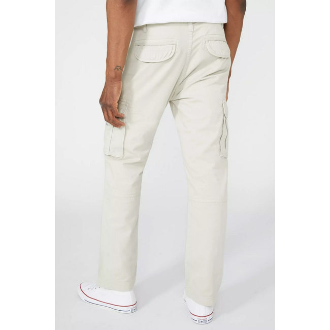 Natural - Back - Mantaray Mens Plain Cargo Pants