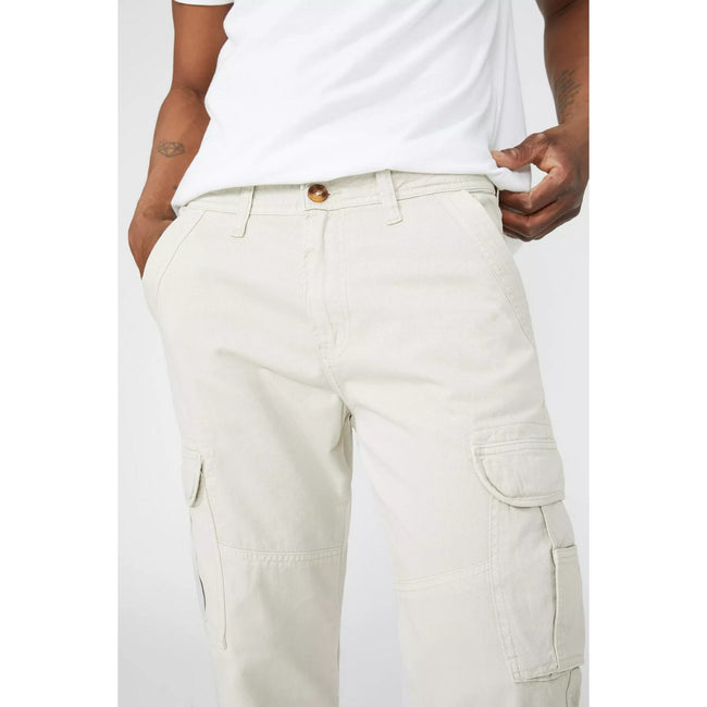 Natural - Side - Mantaray Mens Plain Cargo Pants