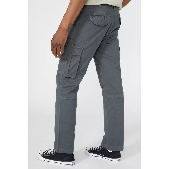 Dark Grey - Back - Mantaray Mens Plain Cargo Pants