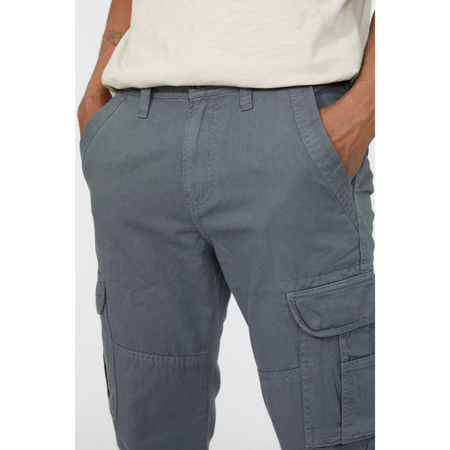 Dark Grey - Side - Mantaray Mens Plain Cargo Pants
