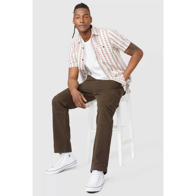 Dark Brown - Lifestyle - Mantaray Mens Plain Cargo Pants