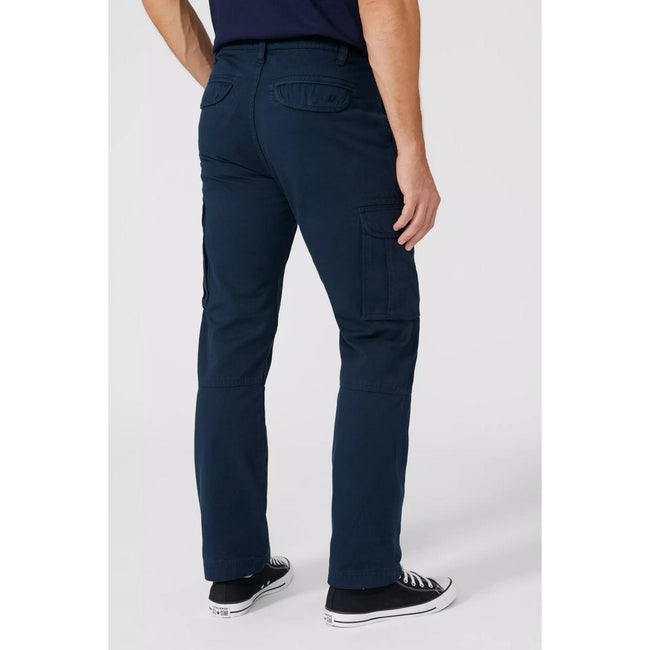 Navy - Back - Mantaray Mens Plain Cargo Pants