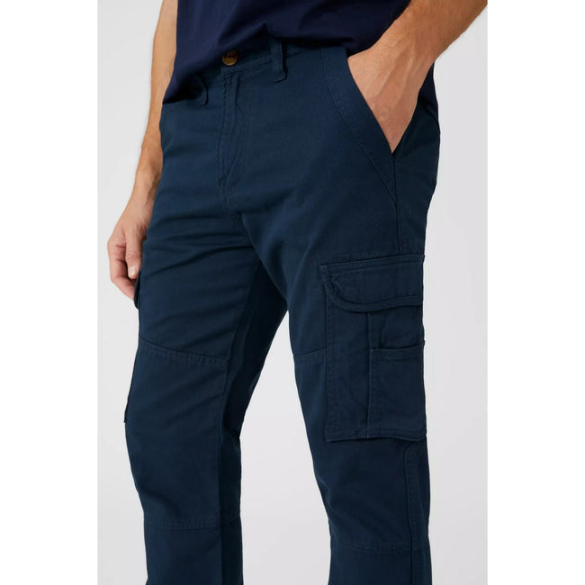Navy - Side - Mantaray Mens Plain Cargo Pants