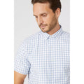 Blue - Side - Maine Mens Multi Graph Checked Shirt