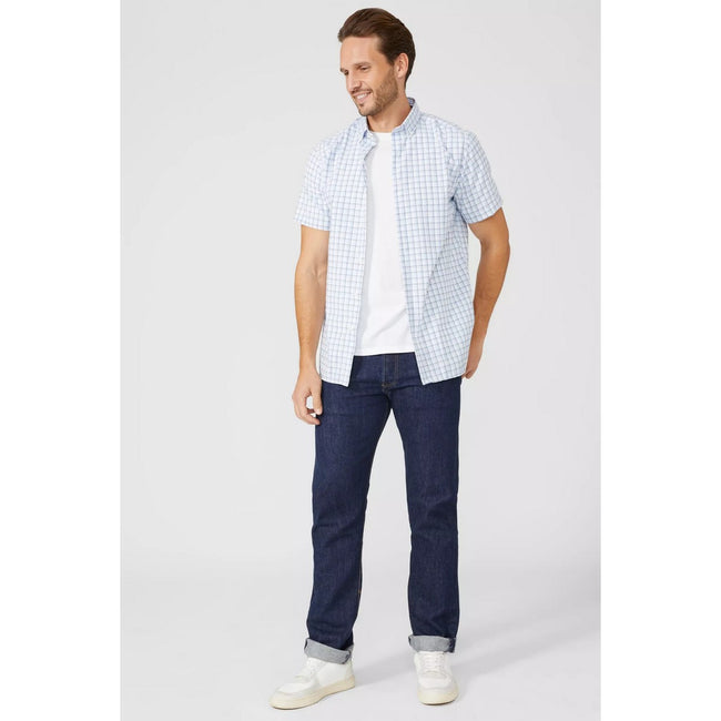 Blue - Pack Shot - Maine Mens Multi Graph Checked Shirt