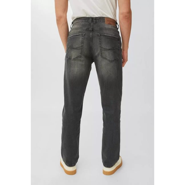 Dark Grey - Back - Mantaray Mens Washed Straight Jeans