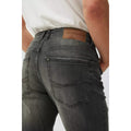 Dark Grey - Side - Mantaray Mens Washed Straight Jeans