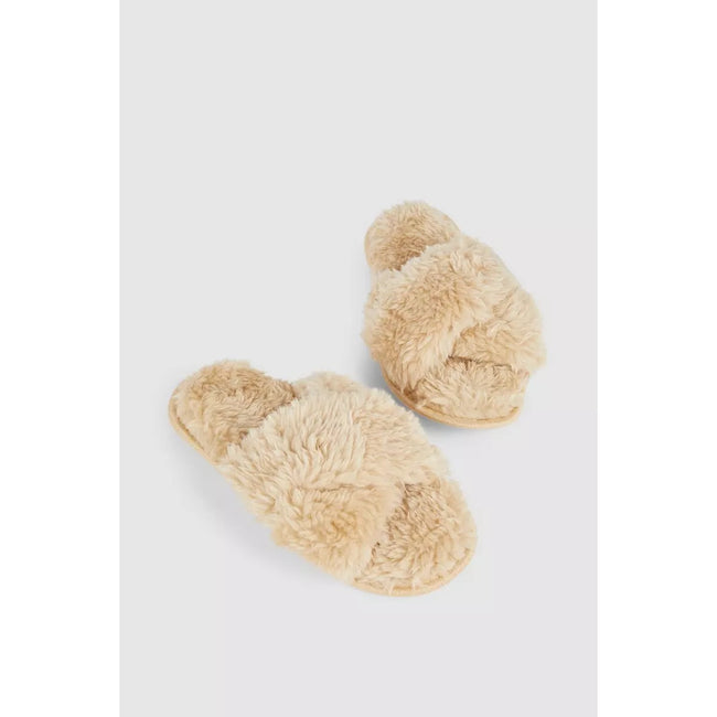 Nude - Back - Debenhams Womens-Ladies Crossover Slippers