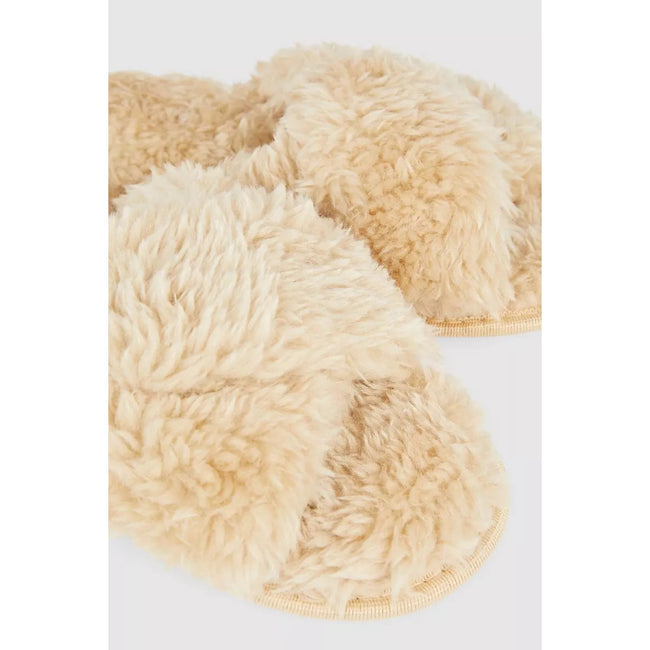 Nude - Pack Shot - Debenhams Womens-Ladies Crossover Slippers