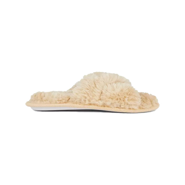 Nude - Front - Debenhams Womens-Ladies Crossover Slippers
