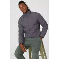 Dark Grey - Pack Shot - Mantaray Mens Hybrid Funnel Neck Padded Jacket