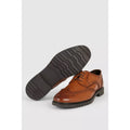 Tan - Side - Debenhams Mens Airsoft Leather Wide Brogues