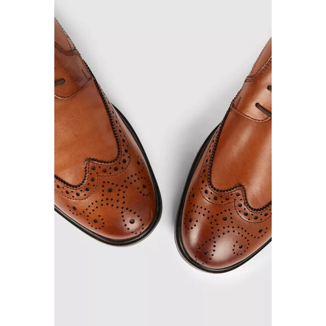 Tan - Lifestyle - Debenhams Mens Airsoft Leather Wide Brogues