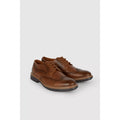 Tan - Lifestyle - Debenhams Mens Brent Leather Wing Tip Brogues