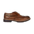 Tan - Front - Debenhams Mens Brent Leather Wing Tip Brogues