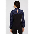 Navy - Back - Principles Womens-Ladies Devore Animal Print Long-Sleeved Top