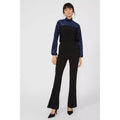 Navy - Lifestyle - Principles Womens-Ladies Devore Animal Print Long-Sleeved Top