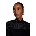 Black - Side - Principles Womens-Ladies Devore Animal Print Long-Sleeved Top
