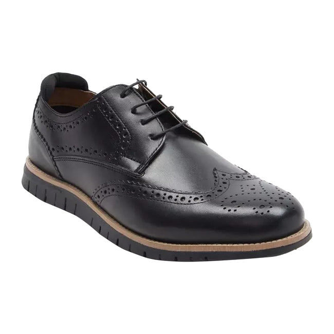Black - Front - Debenhams Mens Thomas Crick Travis Leather Brogues