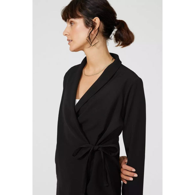 Black - Side - Principles Womens-Ladies Tie Wrap Blazer