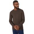 Chocolate - Front - Maine Mens Cable Cotton Crew Neck Sweatshirt
