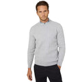 Light Grey - Front - Maine Mens Cable Cotton Crew Neck Sweatshirt