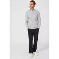 Light Grey - Lifestyle - Maine Mens Cable Cotton Crew Neck Sweatshirt