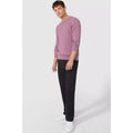 Light Pink - Lifestyle - Maine Mens Cable Cotton Crew Neck Sweatshirt