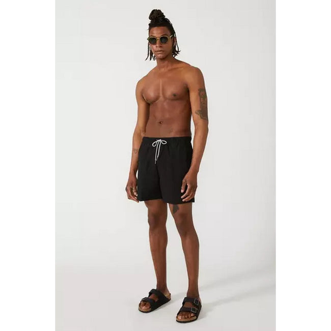 Black - Side - Mantaray Mens Quick Dry Swim Shorts