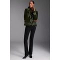 Khaki - Side - Principles Womens-Ladies Adjustable Cuff Flight Jacket