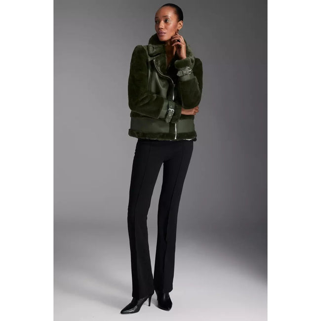 Khaki - Side - Principles Womens-Ladies Adjustable Cuff Flight Jacket