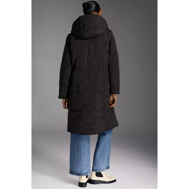 Black - Back - Principles Womens-Ladies Onion Quilted Longline Coat