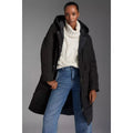 Black - Side - Principles Womens-Ladies Onion Quilted Longline Coat