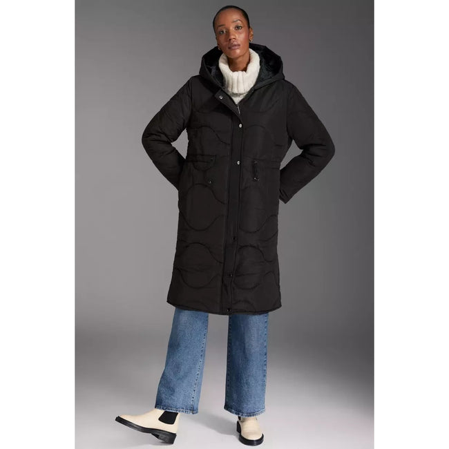 Black - Lifestyle - Principles Womens-Ladies Onion Quilted Longline Coat