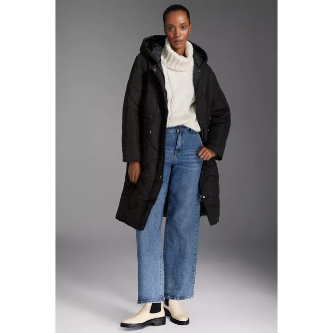 Black - Pack Shot - Principles Womens-Ladies Onion Quilted Longline Coat