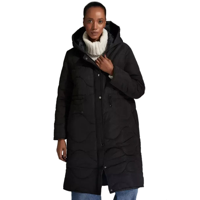 Black - Front - Principles Womens-Ladies Onion Quilted Longline Coat