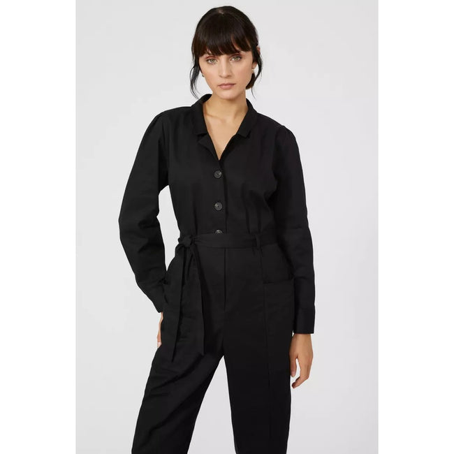 Black - Side - Principles Womens-Ladies Waist Tie Jumpsuit