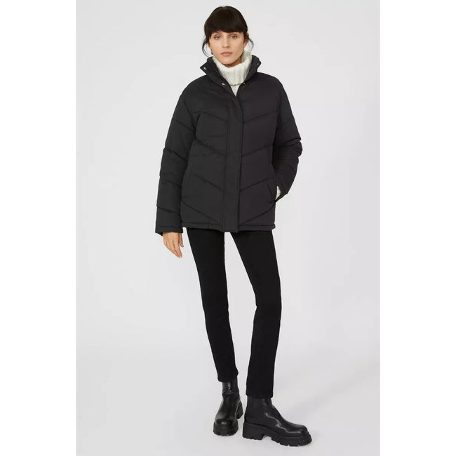 Black - Lifestyle - Principles Womens-Ladies Soft Touch Padded Short Coat